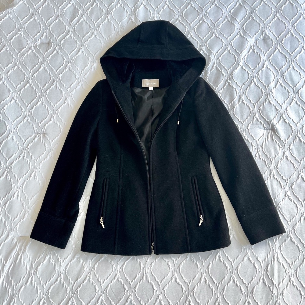 Women's Croft & Barrow Black Wool Coat Size Small